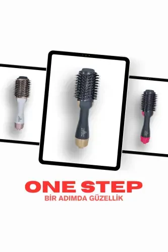 Saç Şekillendirici Ve Saç Düzleştirici Fön Tarağı Yeni Model Gold Renk ONE202101-Gold - 3