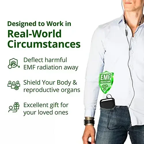 Shield Your Body EMF Blocker Phone Case, Mobil telefon uchun kuchli radiatsiya bloker, Chidamli radiatsiyaga qarshi mobil telefon qutisi, Qora, XXL, Kengligi 4,33 dyuymgacha (11 x 19 sm. xaltacha hajmi) bo'lgan telefonlar uchun - 6