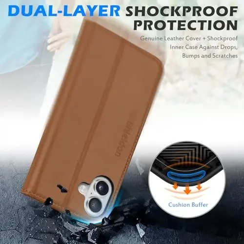 SHIELDON Wallet Case for iPhone 16 Plus 6.7