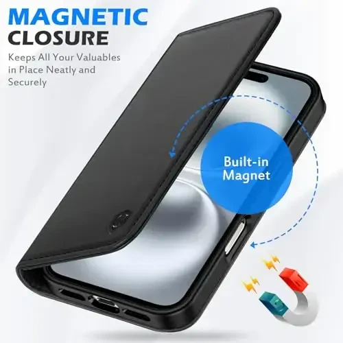 SHIELDON Wallet Case for iPhone 16 Plus 5G 6.7