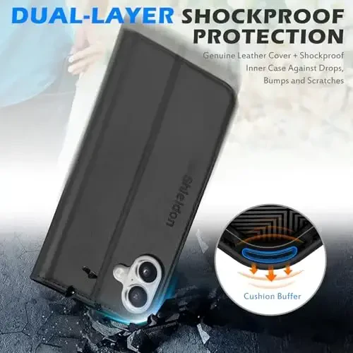 SHIELDON Wallet Case for iPhone 16 Plus 5G 6.7