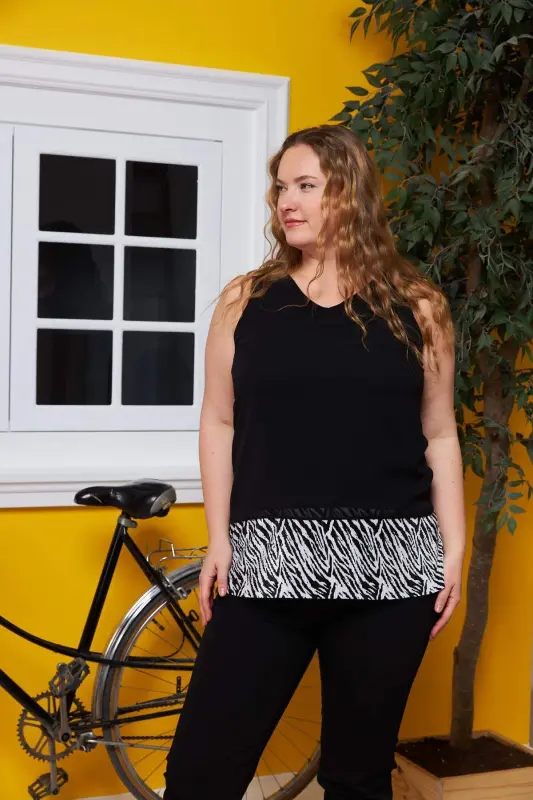 Shifon Ichki Astarlı Katta Hajmli Bluz Oq - 3