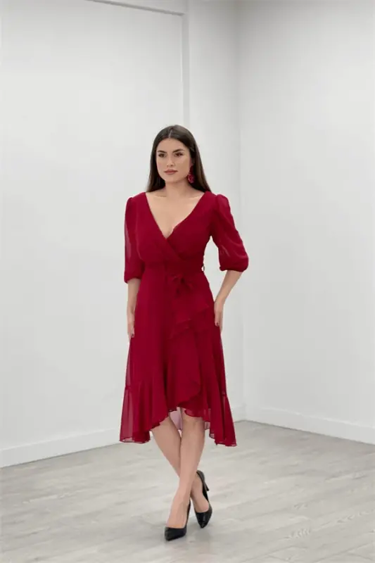 Shifon Mato Volan Tafsilotli Kechki Libos - BORDO - 2