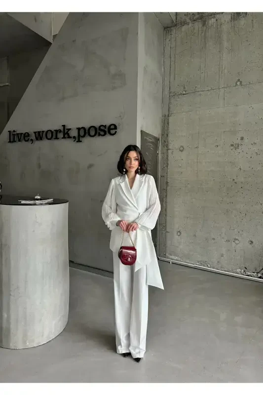 Shifon Yengli Ikki Qismli Kostyum - 5