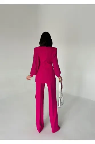 Shifonli Yengli Ikki Qismli Kostyum - Vuntal BUTİK (1)