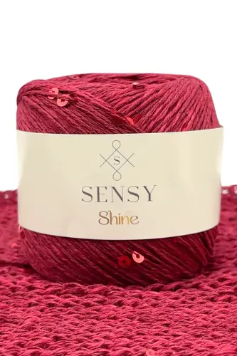 Shine Fringed Crochet Cord Burgundy - 3