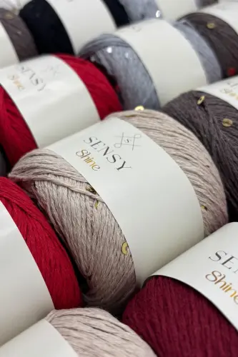 Shine Fringed Crochet Cord Burgundy - 6