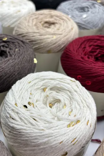 Shine Fringed Crochet Cord Burgundy - 7