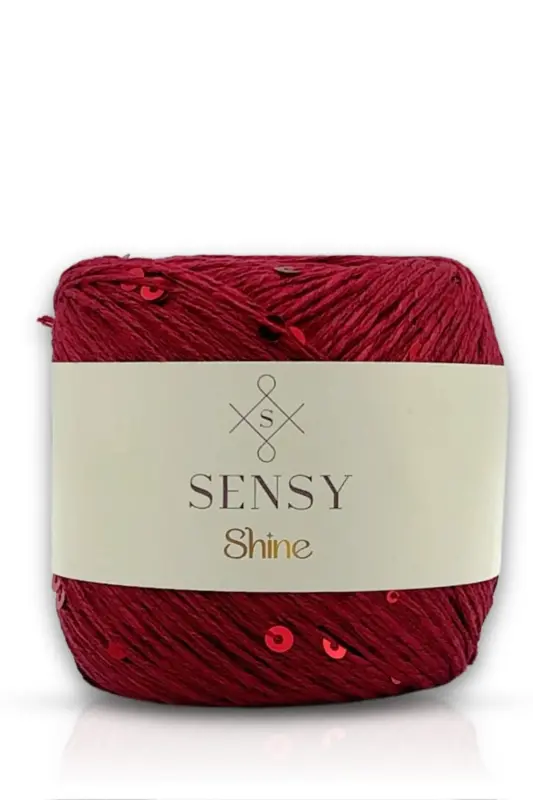 Shine Pullu Örgü İpi Bordo - SENSY