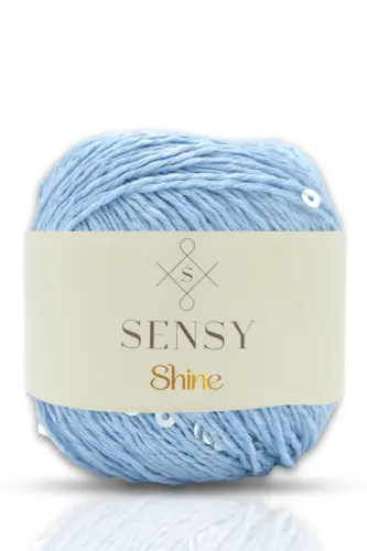 Shine Pullu Örgü Ipi Pullu Ip - Bebe Mavisi 