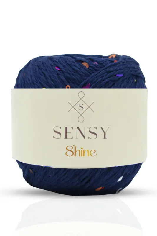 Shine Pullu Örgü Ipi Pullu Ip Lacivert - Lacivert - SENSY