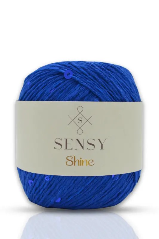 Shine Pullu Örgü Ipi Pullu Ip Saks Mavisi - Saks Mavisi - 1