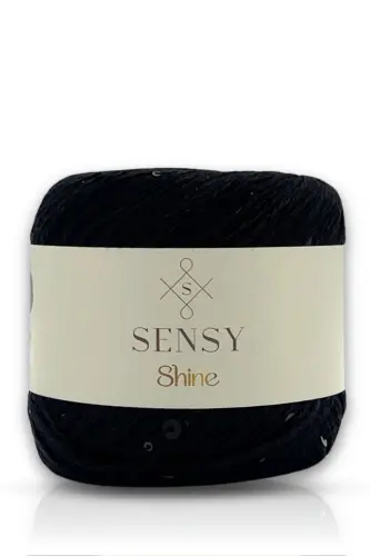 Shine Sequin Knit Yarn Black-Black 