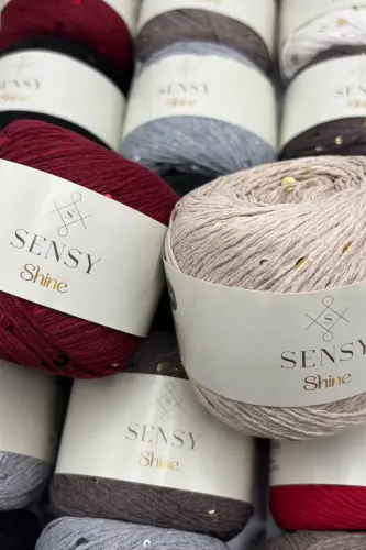 Shine Sequin Knit Yarn Black-Black - 8