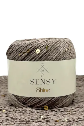 Shine Sequined Knitting Yarn Mink - Mink - 3