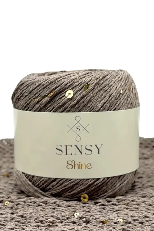 Shine Sequined Knitting Yarn Mink - Mink - 3
