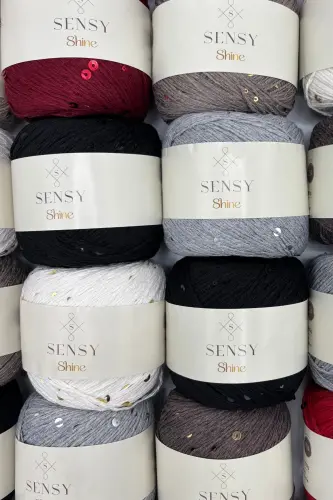 Shine Sequined Knitting Yarn Mink - Mink - 5