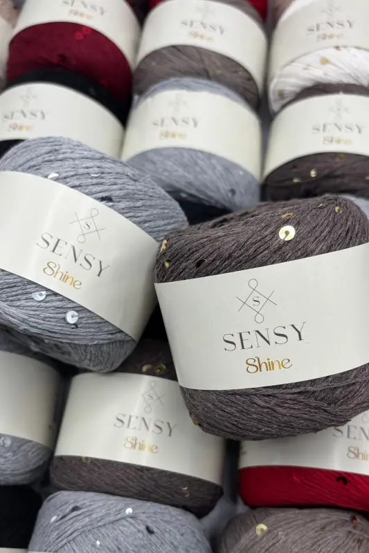 Shine Sequined Knitting Yarn Mink - Mink - 8