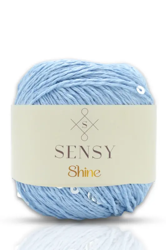 Shine Sequined Knitting Yarn Sequined Yarn - Baby Blue - 1