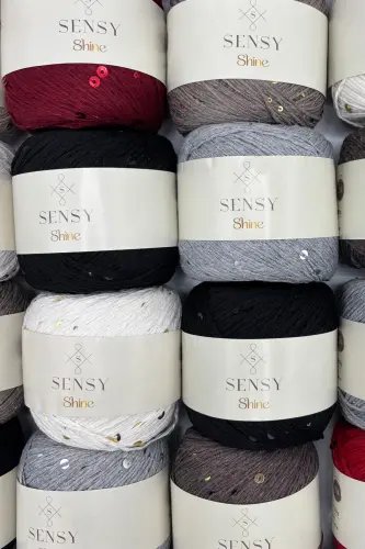 Shine Sequined Knitting Yarn Sequined Yarn Purple - Purple - 4