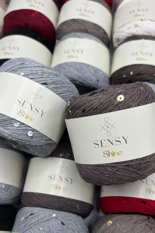 Shine Sequined Knitting Yarn Sequined Yarn Purple - Purple - 8