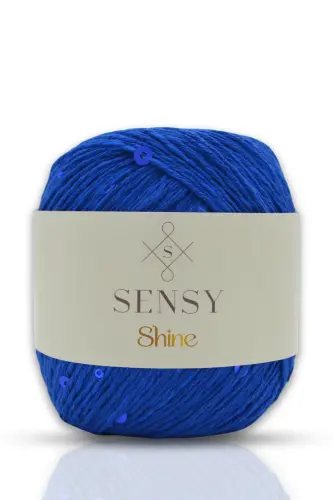 Shine Sequined Knitting Yarn Sequined Yarn Royal Blue - Royal Blue 