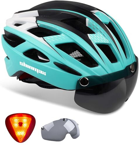 Shinmax Bike Helmet, CPSC/CPC Bike Helmet for Adult Men Women with Magnetic Goggles&Led Back Light Cycling Helmet Adjustable SM-T69 - 1