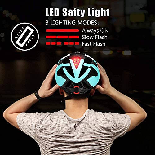 Shinmax Bike Helmet, CPSC/CPC Bike Helmet for Adult Men Women with Magnetic Goggles&Led Back Light Cycling Helmet Adjustable SM-T69 - 5