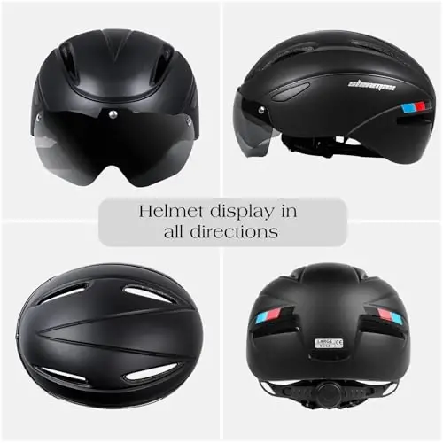 Shinmax Bike Helmet for Men Women, Bicycle Helmet with Detachable Magnetic Goggles Adjustable for Adult Road Biking Mountain Cycling Helmet (BC-001) - 6