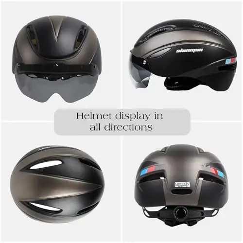 Shinmax Bike Helmet for Men Women, Bicycle Helmet with Detachable Magnetic Goggles Adjustable for Adult Road Biking Mountain Cycling Helmet (BC-001) - 4