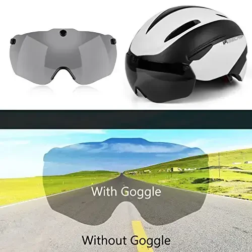 Shinmax Bike Helmet for Men Women, Bicycle Helmet with Detachable Magnetic Goggles Adjustable for Adult Road Biking Mountain Cycling Helmet (BC-001) - 5