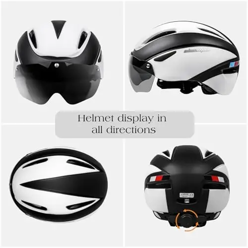 Shinmax Bike Helmet for Men Women, Bicycle Helmet with Detachable Magnetic Goggles Adjustable for Adult Road Biking Mountain Cycling Helmet (BC-001) - 3
