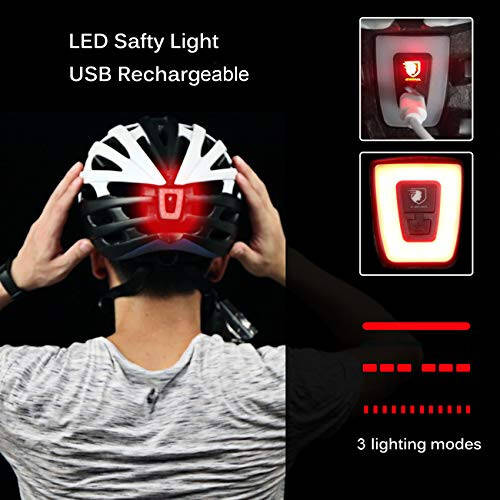 Shinmax Bike Helmet with USB Rechargeable Light & Detachable Magnetic Goggles UV Protective, Bicycle Helmet Men Women Mountain Road Adjustable Adult Cycling Helmet (WT-049) - 3