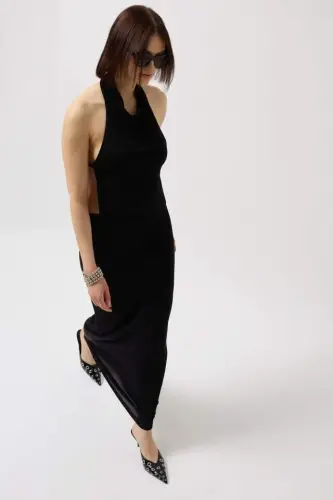 Shiny Fabric Maxi Skirt - 1