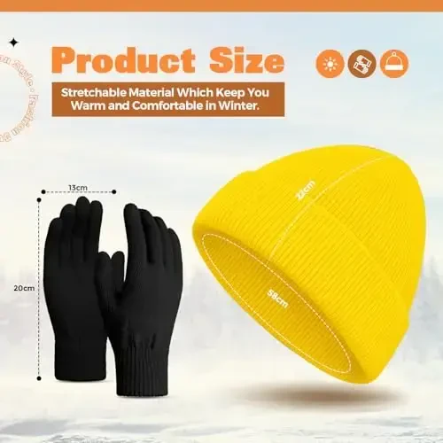 ShinyMatch Halloween Cosplay Funny Beanie Hat and Gloves Character Park Knit Hat Warm Winter Cap for Women Men - 6