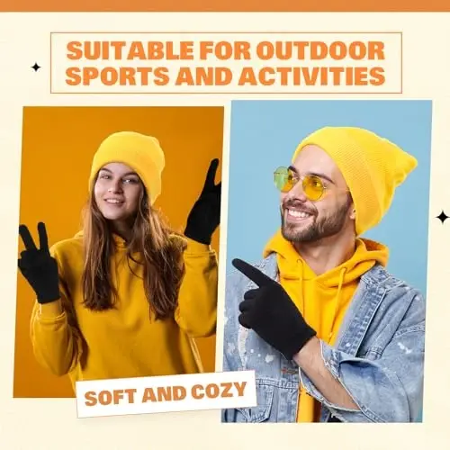 ShinyMatch Halloween Cosplay Funny Beanie Hat and Gloves Character Park Knit Hat Warm Winter Cap for Women Men - 4