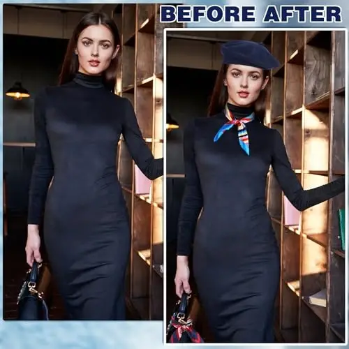 Shinymoon 24 шт. шерстяных беретов оптом, зимняя артистичная шапка-берет, теплая французская шапка с шелковым шарфом для женщин, девушек, дам - 4