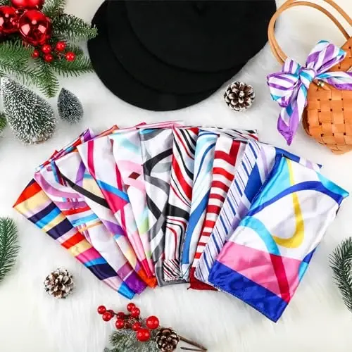 Shinymoon 48 Pcs Women Wool Beret Hat with Silky Scarf French Beret Bulk for Women Girls Winter - 5