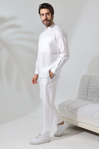Shirt-clad Hajj Umrah Set - White - REIS (1)