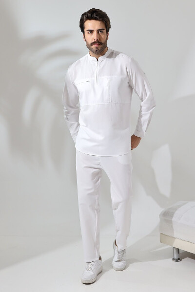 Shirt-clad Hajj Umrah Set - White - 1