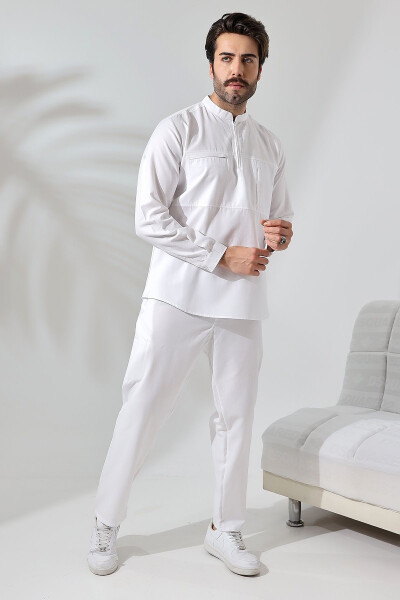 Shirt-clad Hajj Umrah Set - White - 4