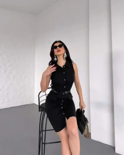 SHIRT COLLAR DRESS - 3