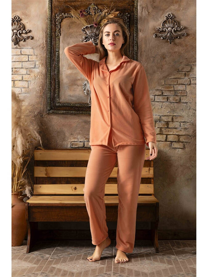 Shirt Collar Women's Pajama Set - 4