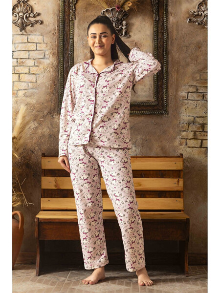 Shirt Collar Women's Pajama Set - 5