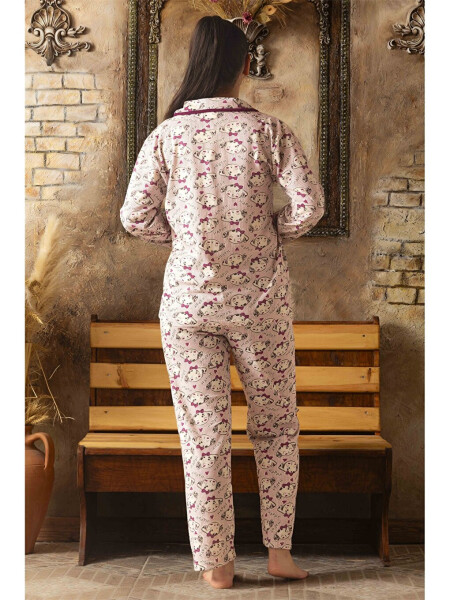 Shirt Collar Women's Pajama Set - 6