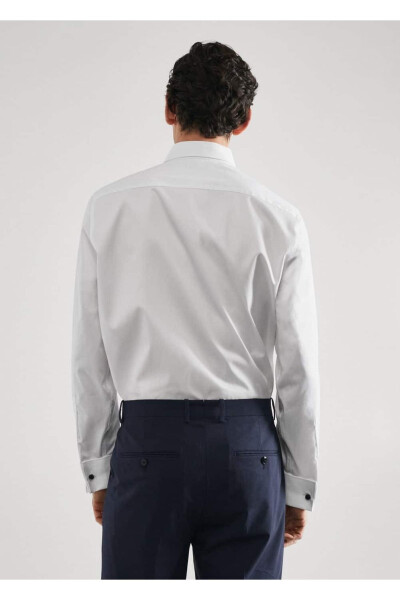 Shirt Cufflinks Slim Fit Twill Shirt - 4