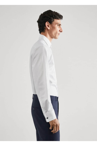Shirt Cufflinks Slim Fit Twill Shirt - 6