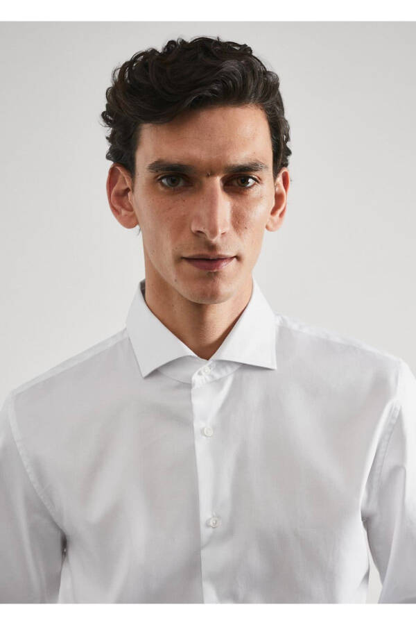 Shirt Cufflinks Slim Fit Twill Shirt - 8
