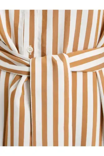 Shirt Dress Viscose Belted Long Sleeve Buttoned - 6