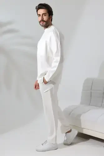 Shirt Hajj Umrah Set - Cream Viscose-Cream - 4